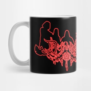 Red Neon Sign Dethklok Logo Mug